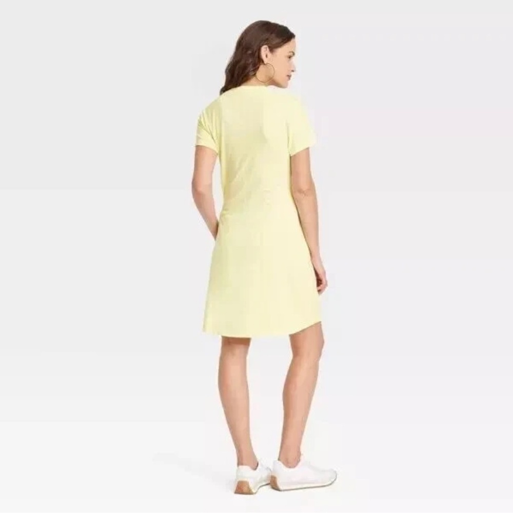 Universal Thread Short-Sleeve Ruched Knit Mini T-Shirt Dress, L - Picture 2 of 10